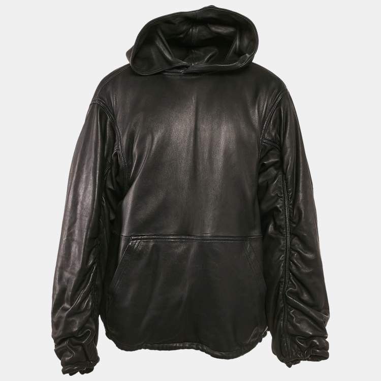 Balenciaga Balenciaga Oversized Leather Hoodie Jacket Size US S / EU 44-46 / 1 - 1 Thumbnail