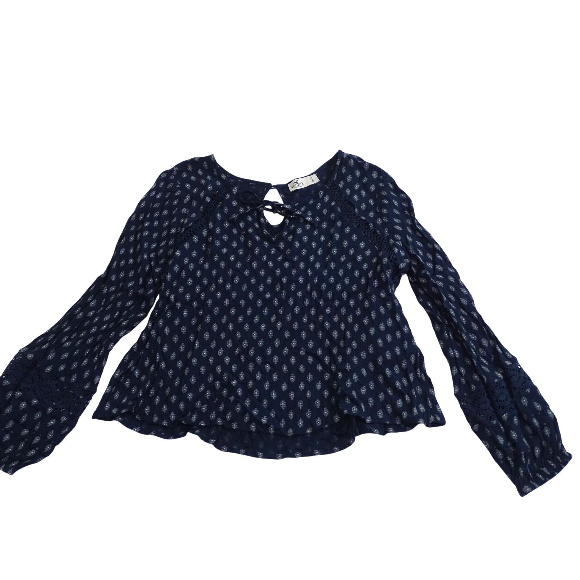 Hollister Hollister Top Women Size S Navy Blue Boho With Crochet Size S / US 4 / IT 40 - 1 Thumbnail