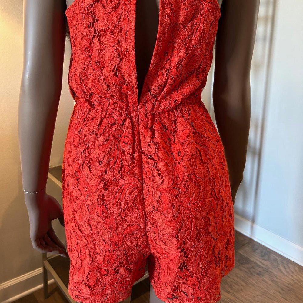 Designer Lovers + Friends Gretta Romper Deep Coral Size 26" / US 2 / IT 38 - 5 Thumbnail