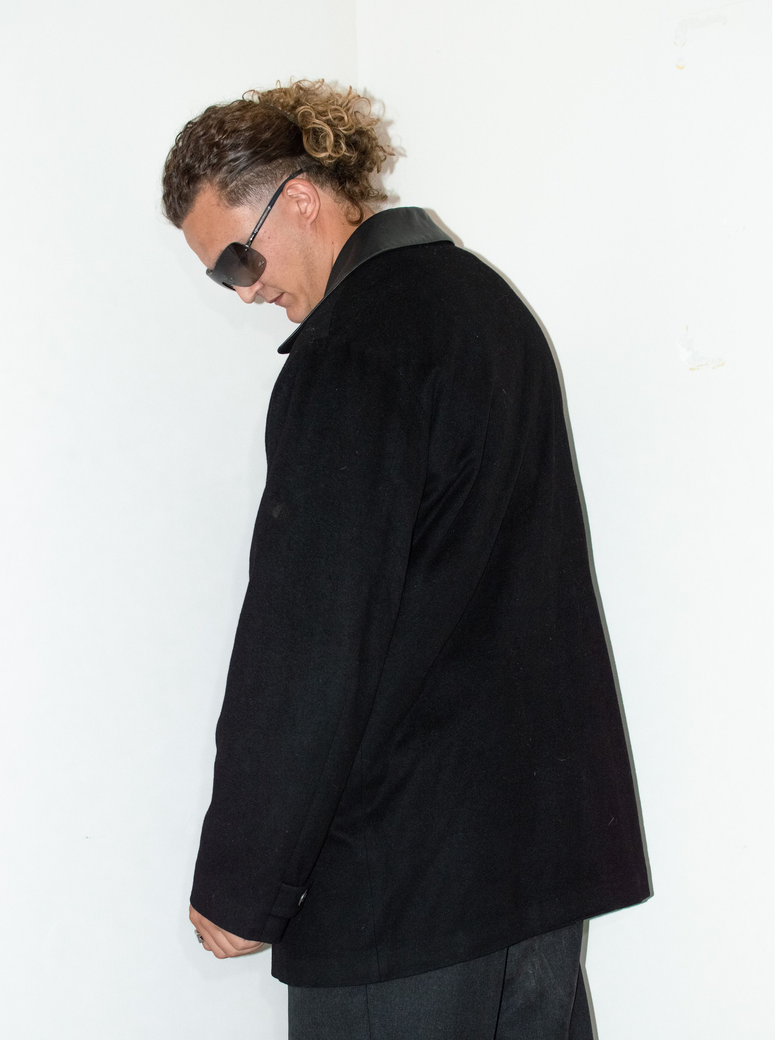 Paul & Shark × Vintage 90s Luxury Rare Vintage Paul & Shark Cashmere Black Overcoat Size US XL / EU 56 / 4 - 4 Thumbnail
