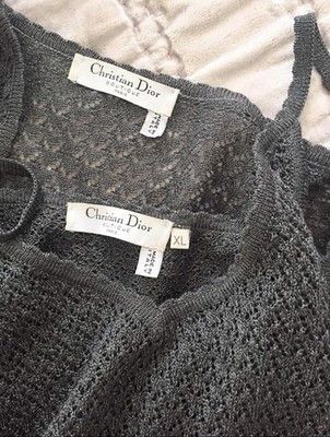 Christian Dior Monsieur Vintage CHRISTIAN DIOR 2pc cami and cardigan twin set w/ Silver Sparkle Size L / US 10 / IT 46 - 4 Thumbnail