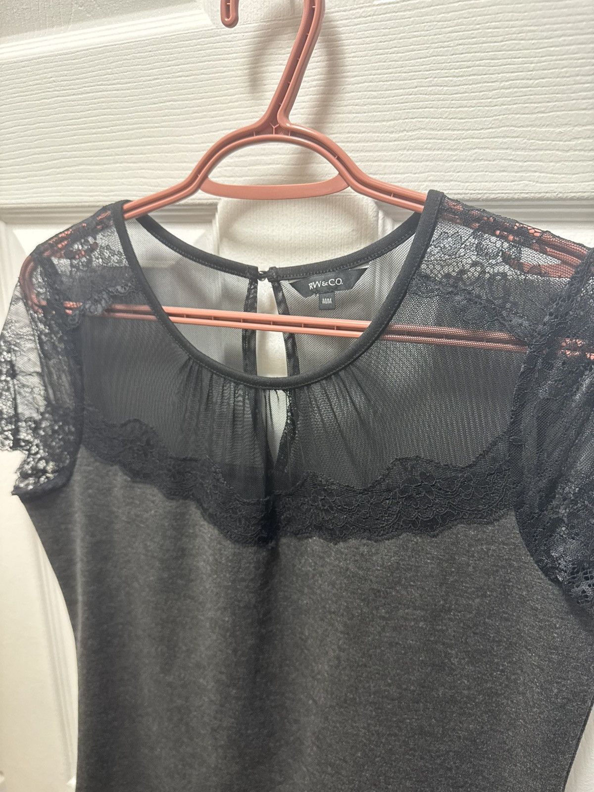 RW&CO. RW&CO Womens Blouse Corset Sheer Avant Garde Goth Size M / US 6-8 / IT 42-44 - 2 Thumbnail