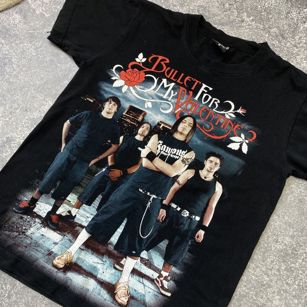 Band Tees × Vintage Vintage Bullet For My Valentine Overprinted band 90’s tee Size US S / EU 44-46 / 1 - 2 Thumbnail