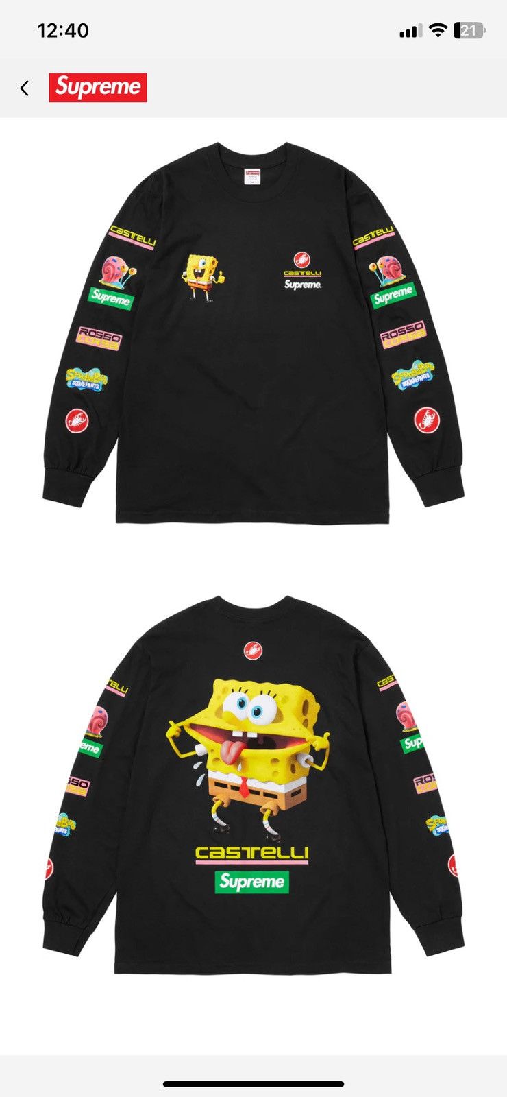 Supreme SpongeBob SquarePants L/S Tee