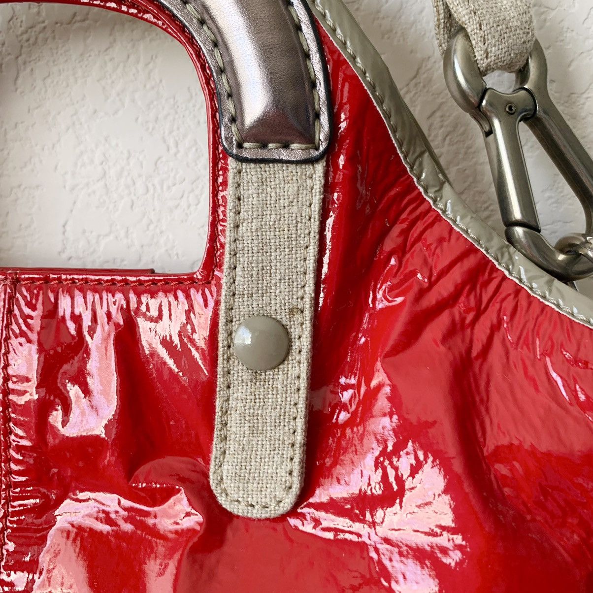 Stella McCartney Patent cherry red shiny tote bag Size ONE SIZE - 6 Thumbnail