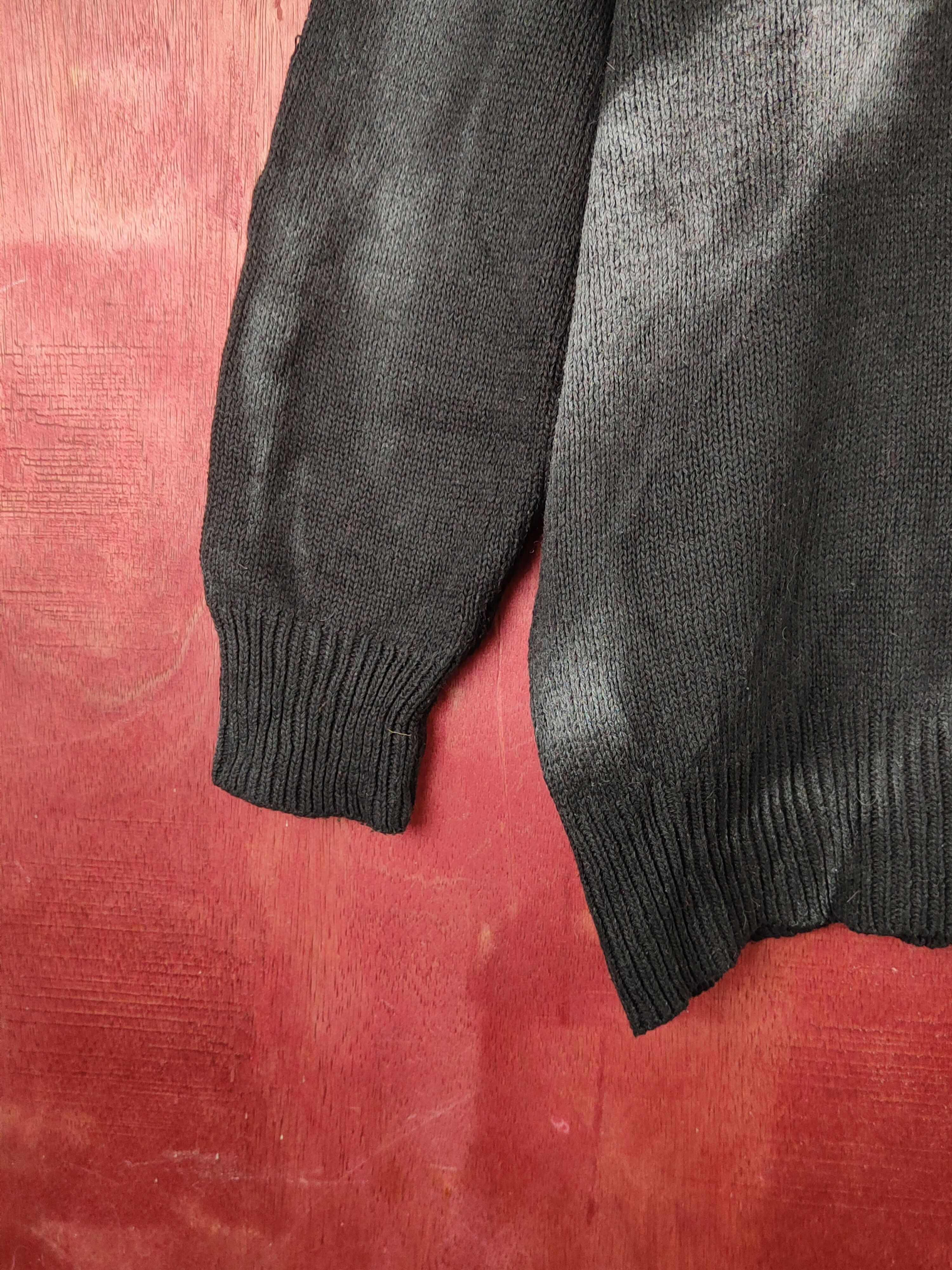 Japanese Brand Vencede acid wash Black White Knitwear Sweatshirts #S2381 Size US XL / EU 56 / 4 - 4 Thumbnail