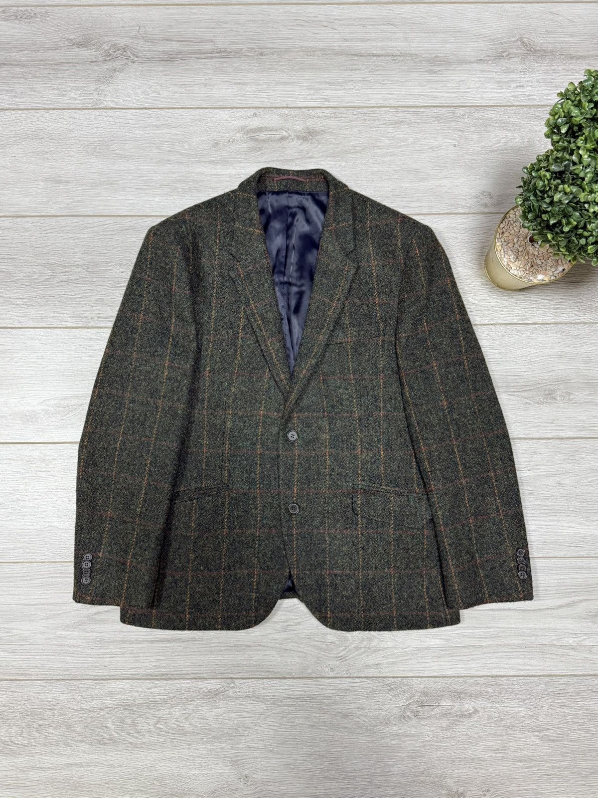 Harris Tweed Harris Tweed wool M&S vintage woven blazer tuxedo 2 buttons Size US M / EU 48-50 / 2 - 2 Thumbnail