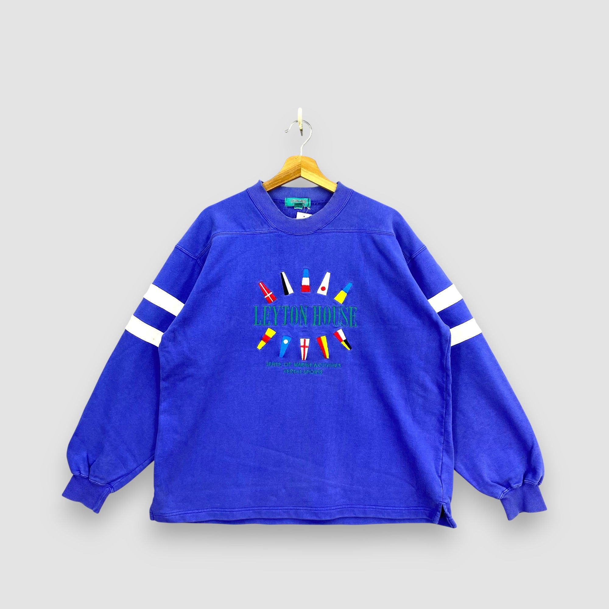 Vintage Vintage 90s Leyton House Racing Team Sweatshirt Nautical Size US L / EU 52-54 / 3 - 1 Thumbnail