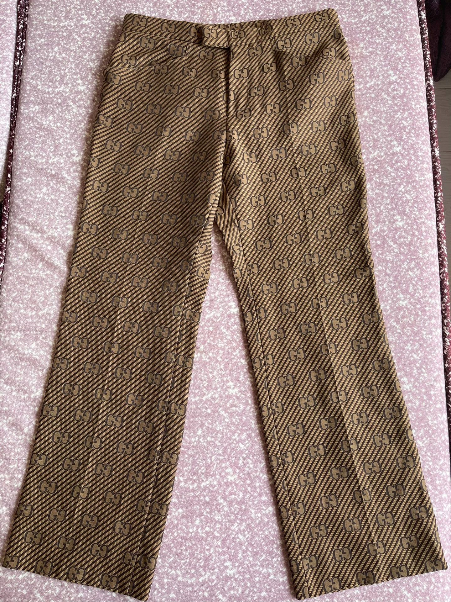Gucci Gucci Men's Silk & Cotton Logo Pants Size 50 New Size US 34 / EU 50 - 1 Thumbnail
