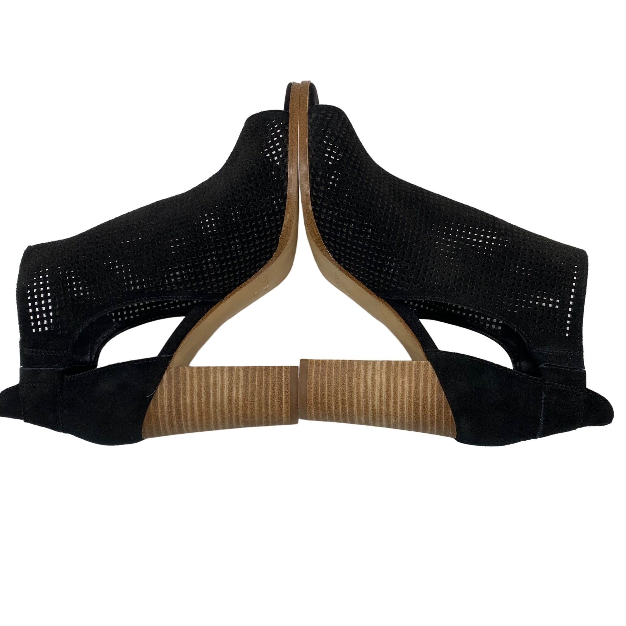 Marc Fisher Marc Fisher Black Deztin Suede Perforated Peep toe Heel Ankl Size US 9.5 / IT 39.5 - 6 Thumbnail