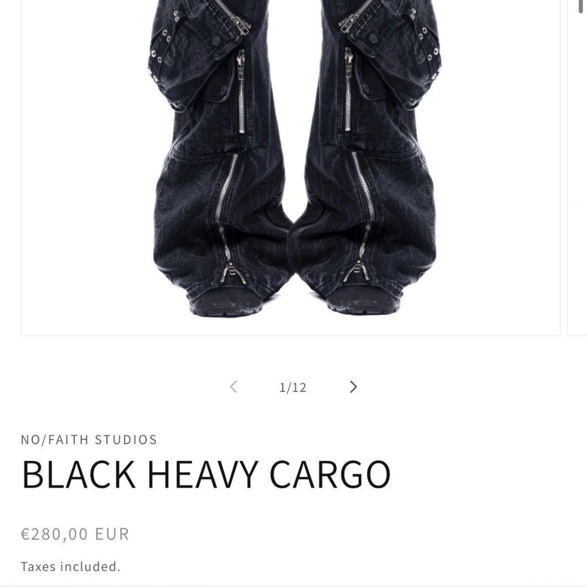 No Faith Studios No/Faith Studios Black Heavy Cargo Pants