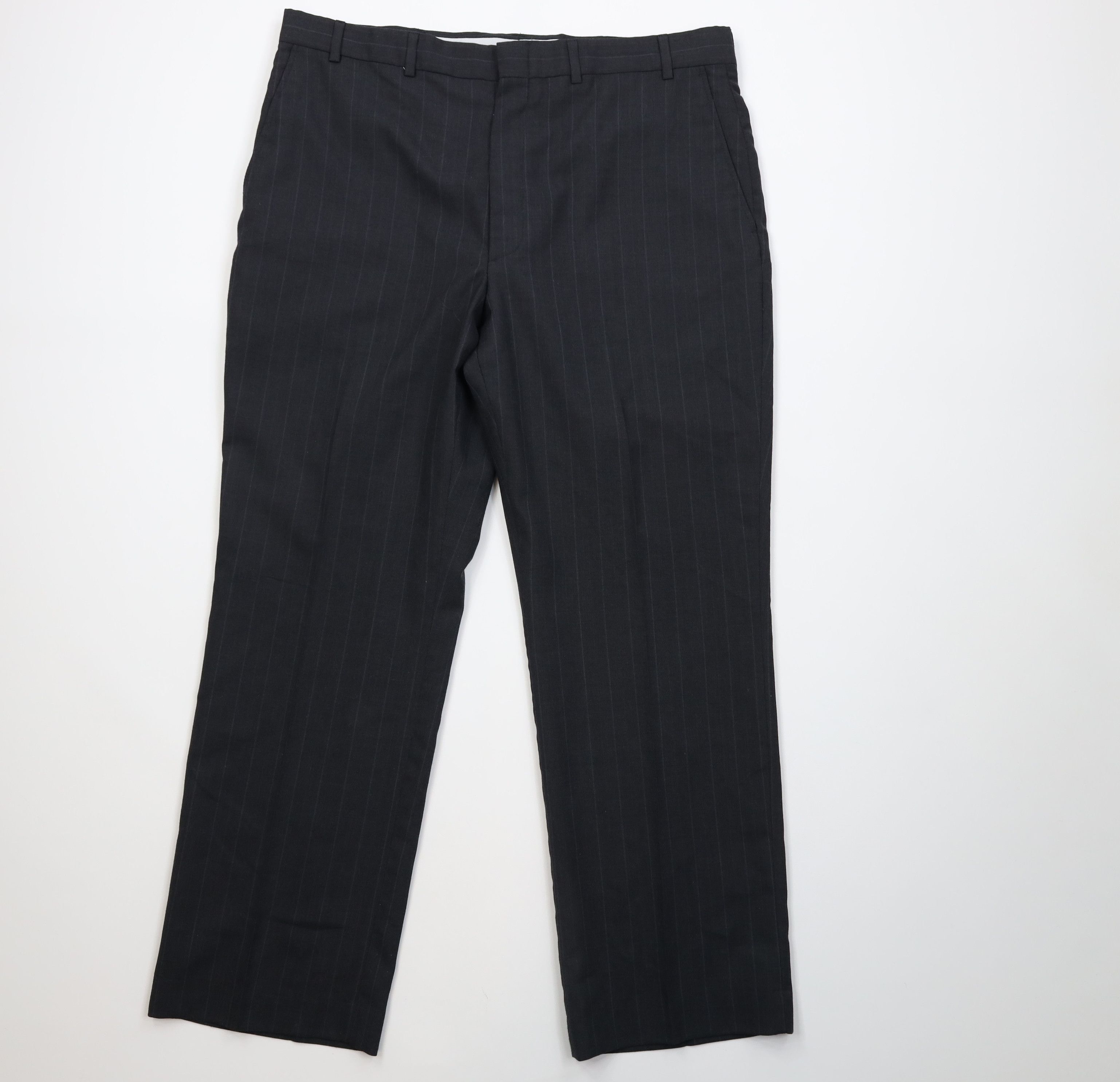 Vintage Vintage 90s Streetwear Knit Pinstriped Wide Leg Chino Pants Size US 38 / EU 54 - 1 Thumbnail
