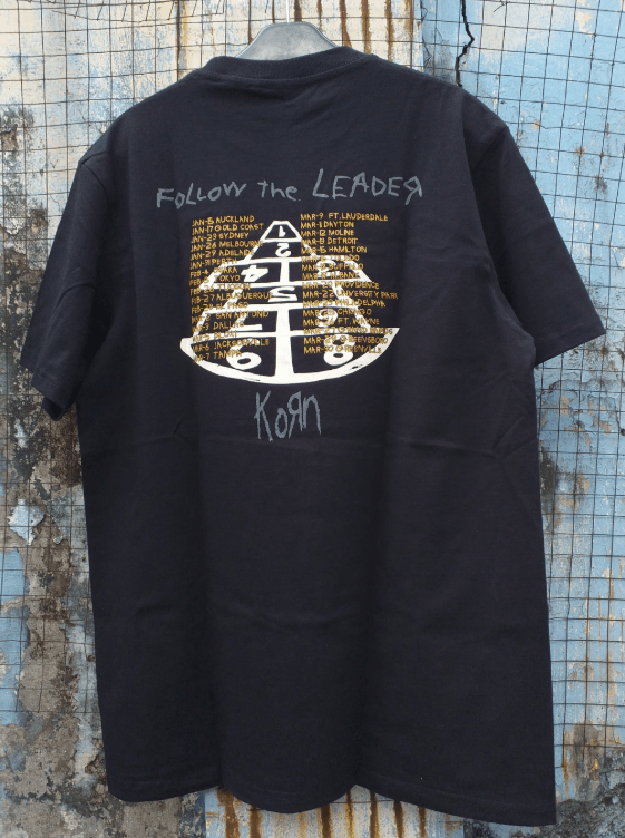 Band Tees Nu Metal Korn Band Follow The Leader T-shirt Tee for Fan Size US XL / EU 56 / 4 - 2 Thumbnail