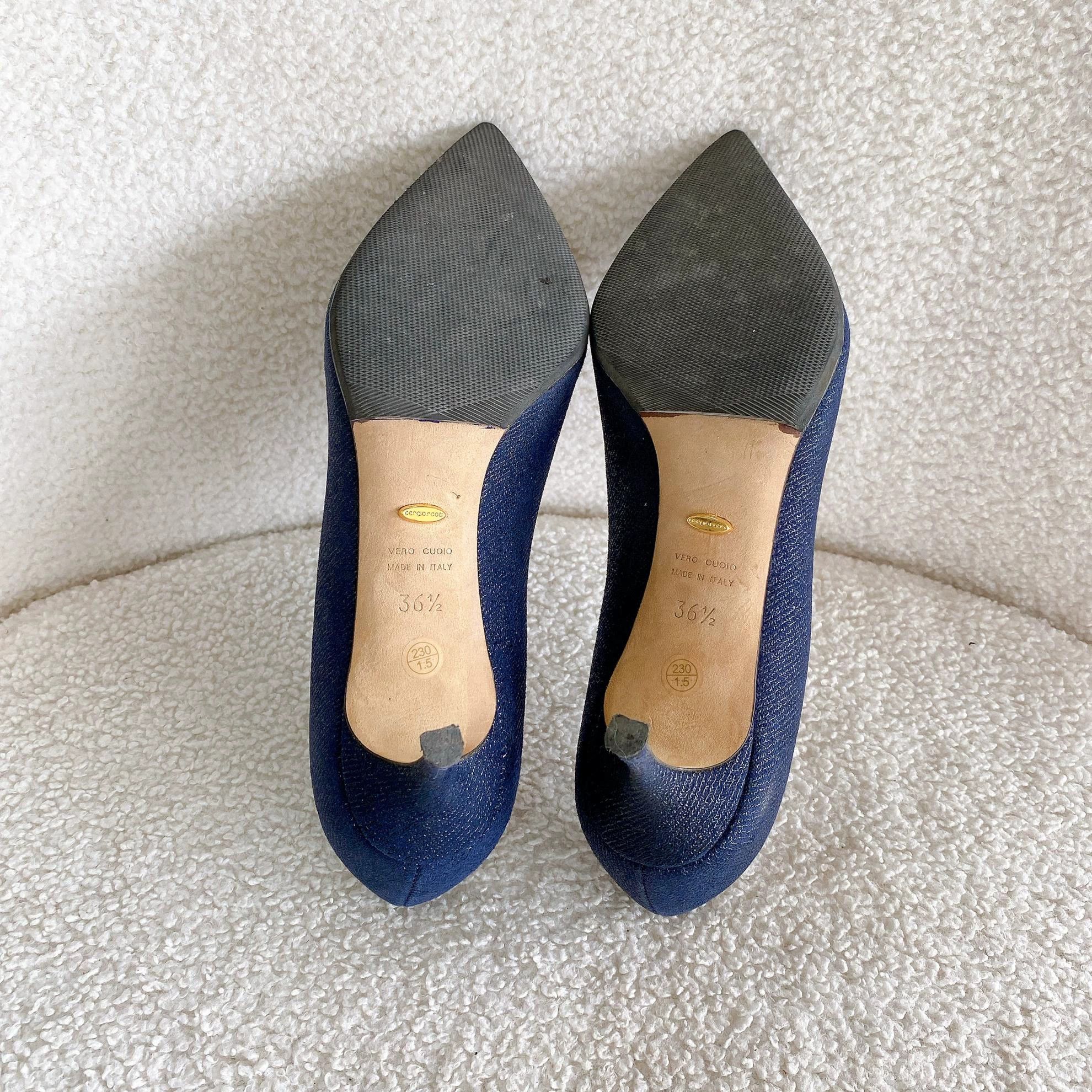 Sergio Rossi Sergio Rossi Blue High Heels 36.5 Size US 6 / IT 36 - 6 Thumbnail