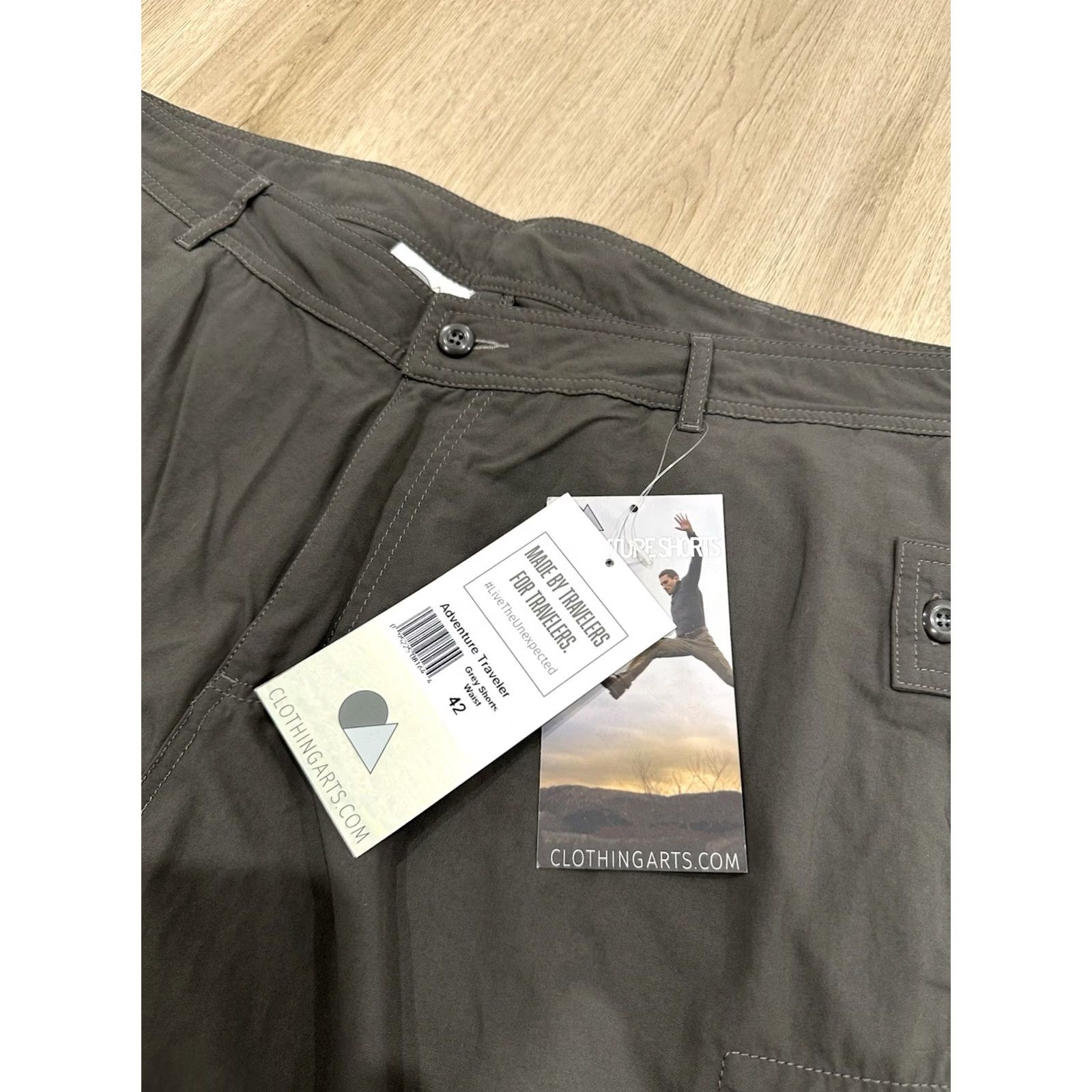 Vintage NWT P^Cubed Cargo Shorts Grey 42 Men Nylon Front Pockets Flat Front Casual Travel 11in Inseam Size US 42 / EU 58 - 4 Thumbnail