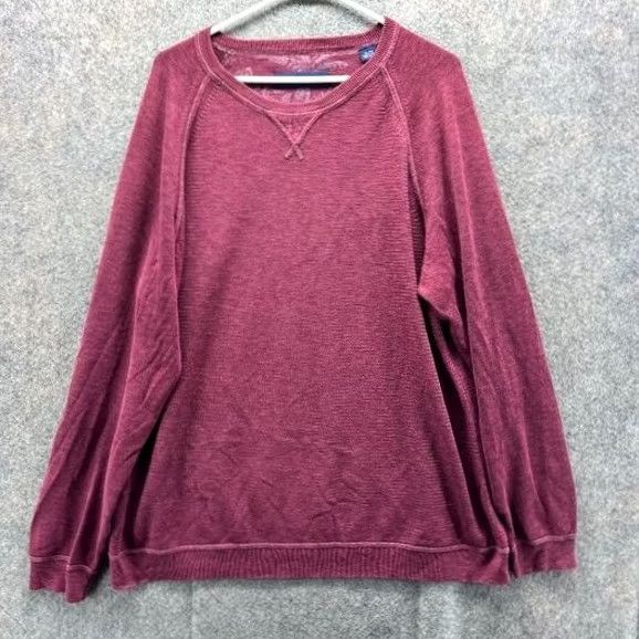 Tommy Bahama VINTAGE Tommy Bahama Sweater Mens XL Burgundy Pullover Crewneck Saltwater Tide Fleece Shirt Size US XL / EU 56 / 4 - 2 Thumbnail