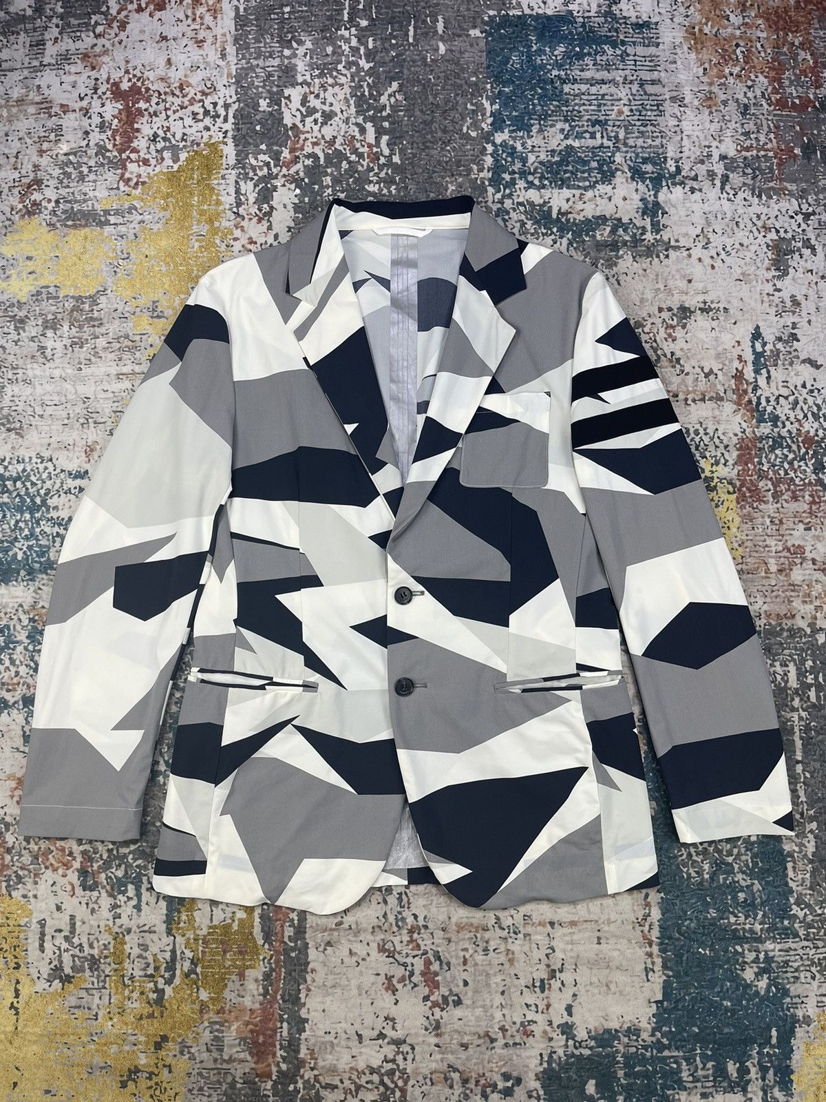 HYDROGEN HYDROGEN Geometric Camouflage Jacquard Tailored Jackets Size US S / EU 44-46 / 1 - 1 Thumbnail