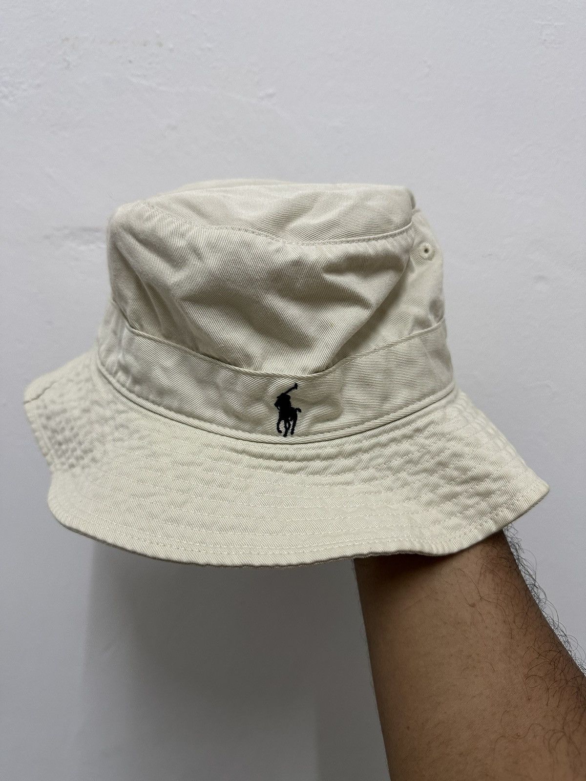 Vintage 🔥Vintage🔥 Polo RL White Bucket Hat Size ONE SIZE - 1 Thumbnail