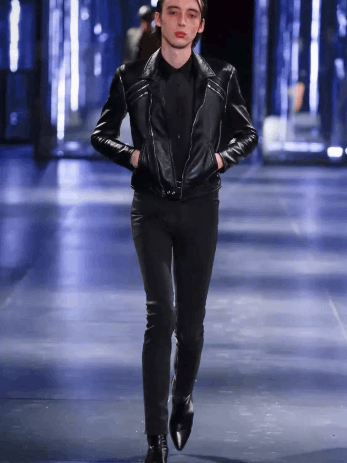 Saint Laurent Paris Sz 46 Saint Laurent Paris by Hedi 15AW Runway Leather Jacke Size US S / EU 44-46 / 1 - 8 Thumbnail