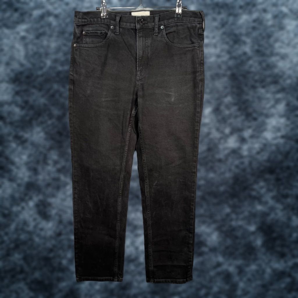 Everlane Everlane Jeans Slim 31 x 28 The Straight Denim Black Organic Cotton Blend 5-Pocket Mens Size US 31 - 1 Thumbnail