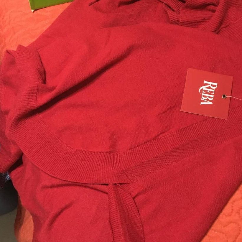 Other NWT Reba Large Red Turtleneck Cowl Neck Sweater Size L / US 10 / IT 46 - 4 Thumbnail