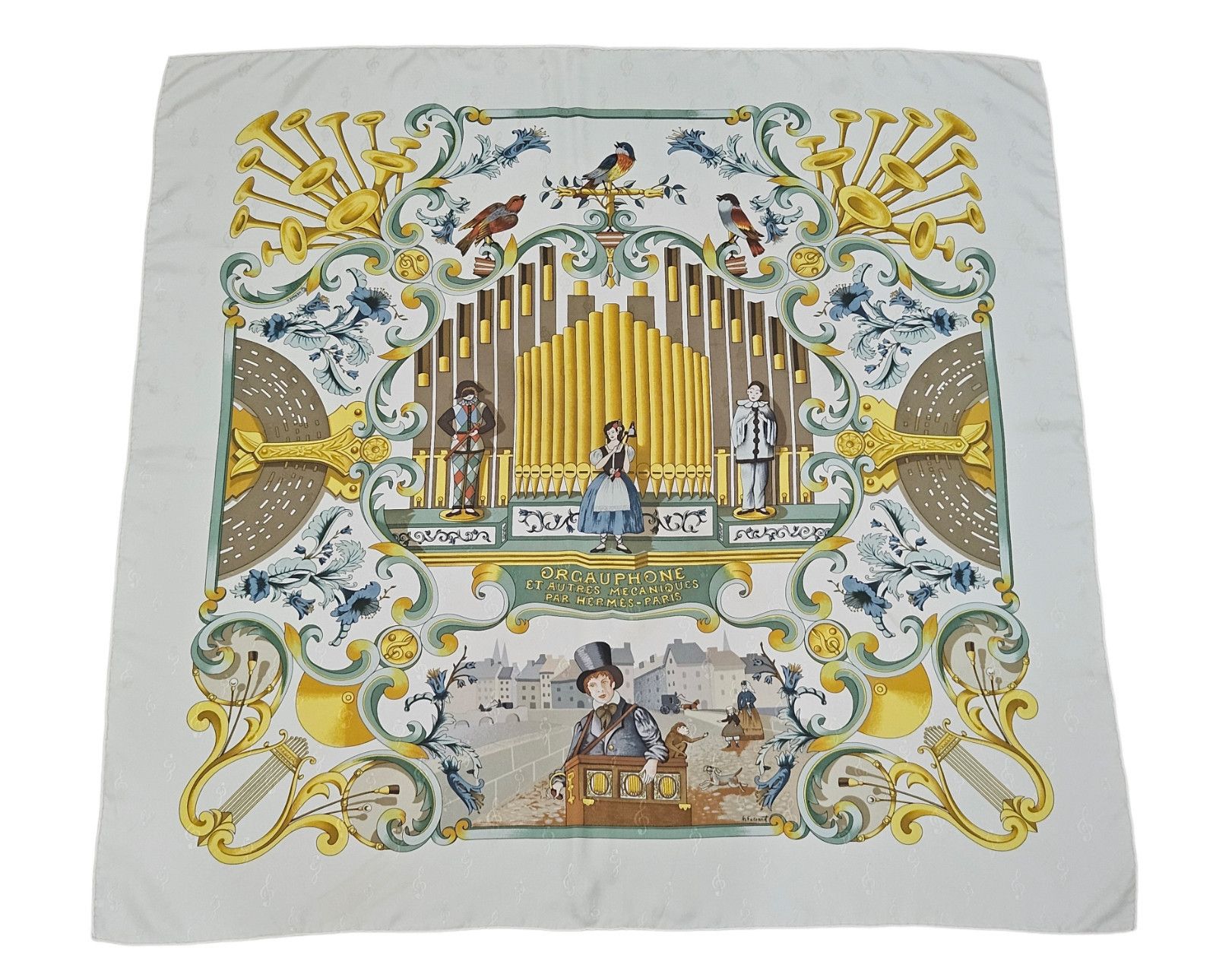 Hermes Hermes Orgauphone et Autres Mecaniques Silk Scarf Size ONE SIZE - 1 Thumbnail