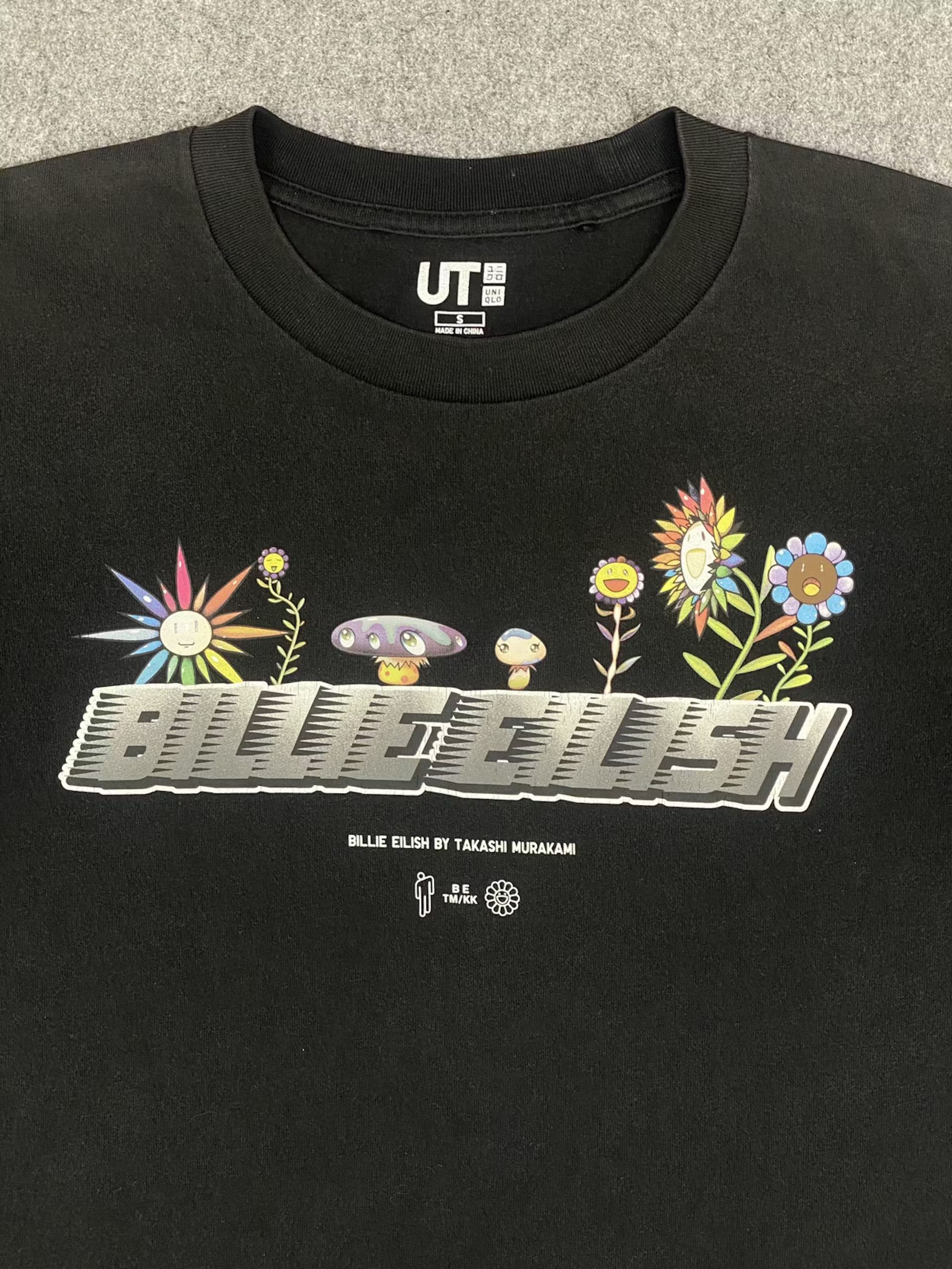Uniqlo UNIQLO BILLIE EILISH TAKASHI MURAKAMI FADED BLACK TEE T0020 Size US S / EU 44-46 / 1 - 2 Thumbnail