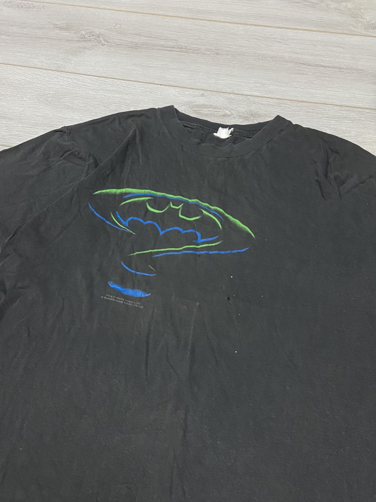 Vintage Batman faded 1995 vintage distressed t-shirt Warner Bros Size US XL / EU 56 / 4 - 3 Thumbnail
