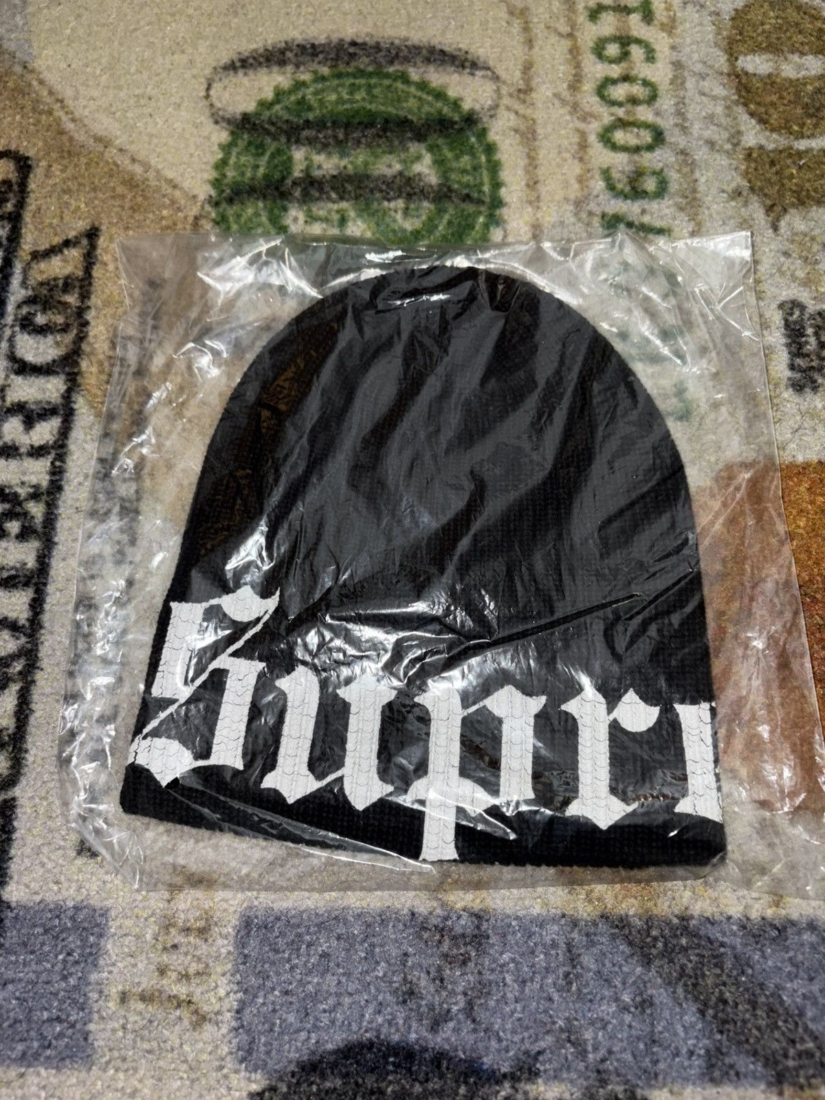 Supreme Old English Printed Beanie | Grailed