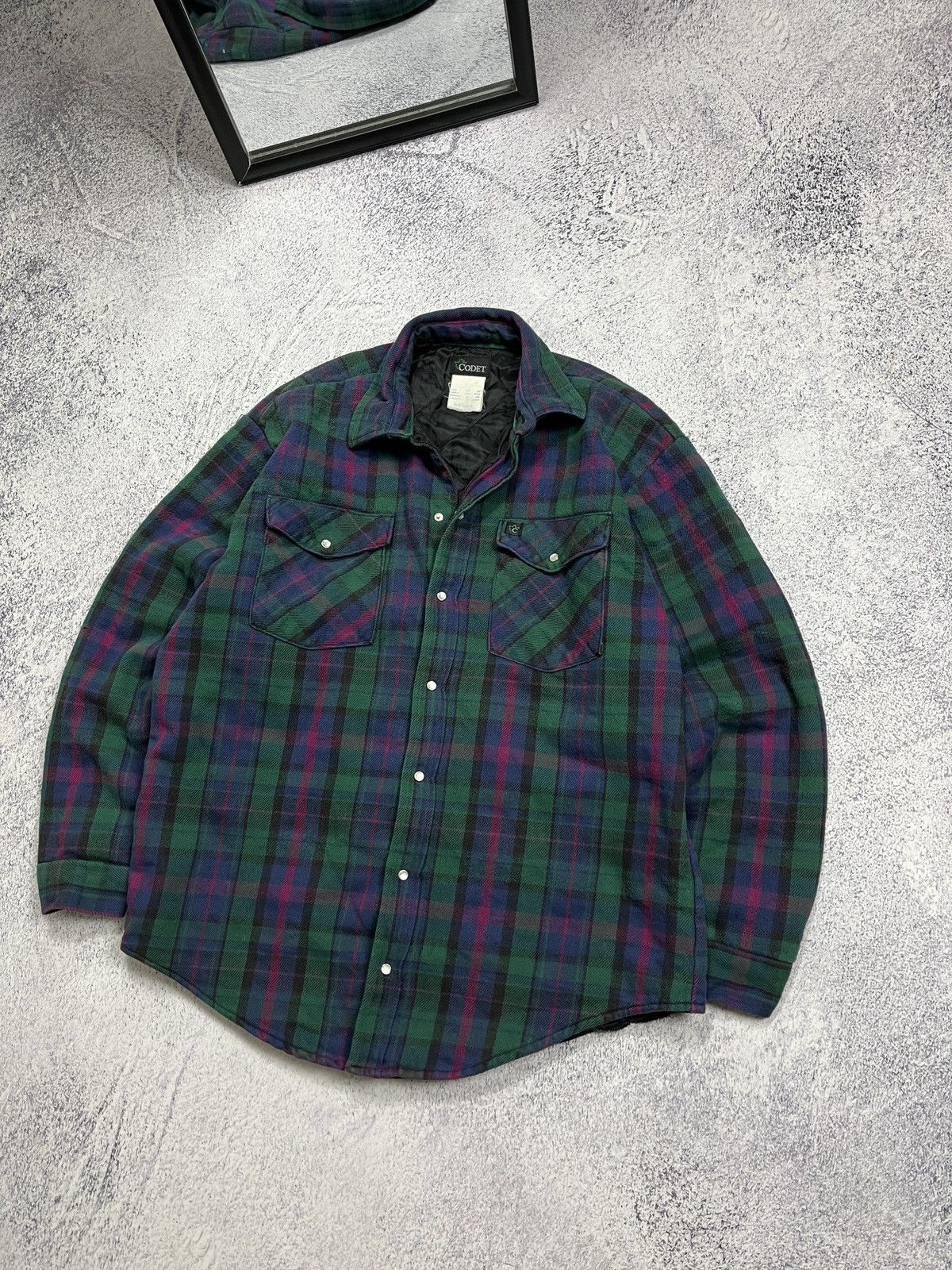 Flannel × Vintage Vintage 90’s Codet Made in USA Flannel Plaid Shirt Jacket Size US L / EU 52-54 / 3 - 4 Thumbnail