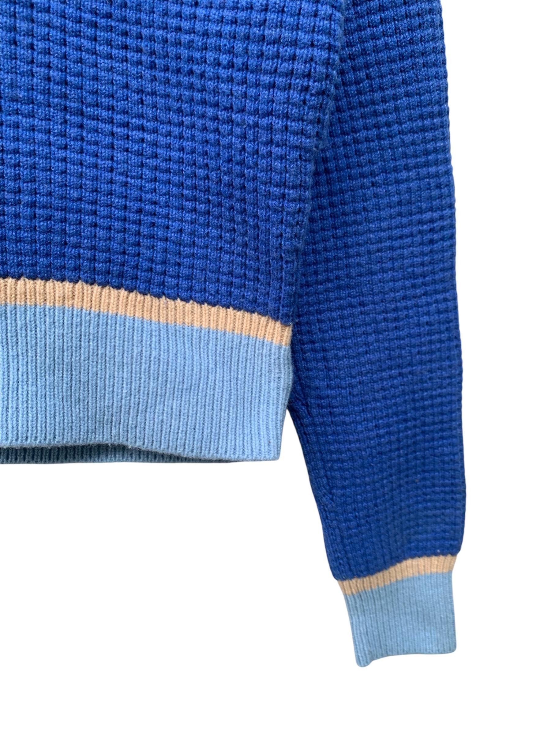 Marni × Uniqlo MARNI X UNIQLO Knitted Blue Sweater V neck Color Block Size US L / EU 52-54 / 3 - 8 Thumbnail
