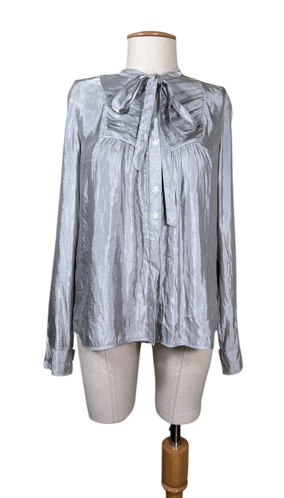 Zadig & Voltaire Therable Grey Metallic Shirt Size L / US 10 / IT 46 - 1 Thumbnail