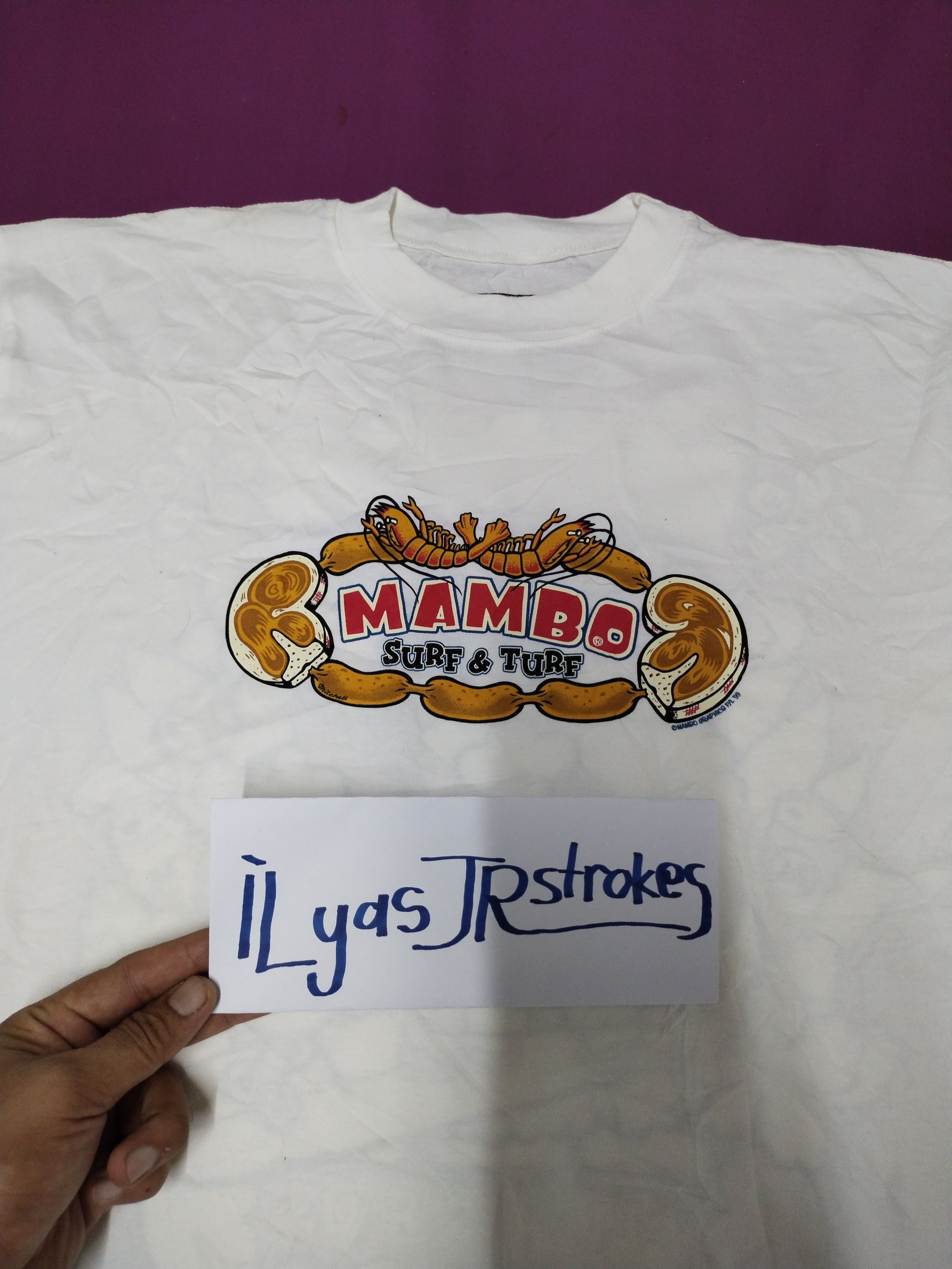 Mambo Vintage Mambo Graphics Surf & Turf Mitchell White Tee Size US L / EU 52-54 / 3 - 14 Thumbnail
