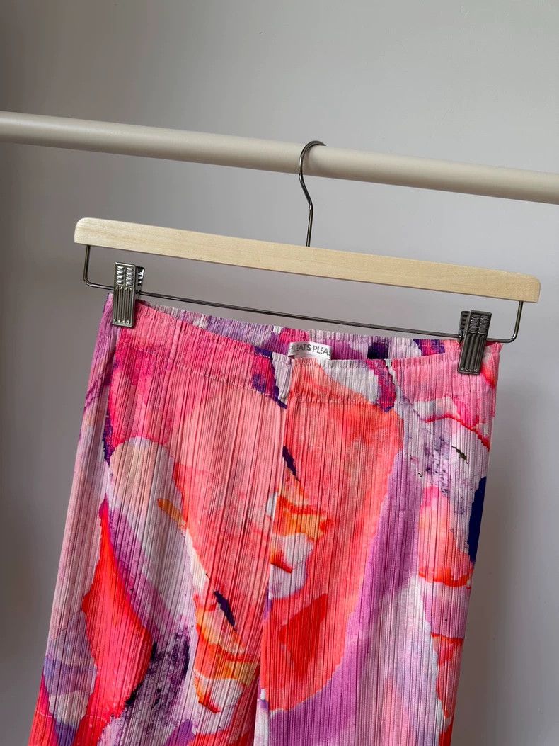 Issey Miyake Issey Miyake size:2 Pink floral pleated trousers Size 32" / US 10 / IT 46 - 2 Thumbnail