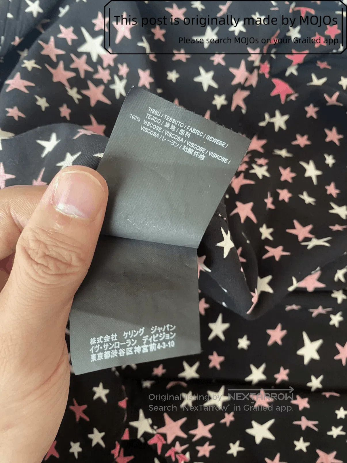 Saint Laurent Paris Sz 40 Saint Laurent Paris 16AW Pink Stars Shirt mojos152724 Size US L / EU 52-54 / 3 - 7 Thumbnail