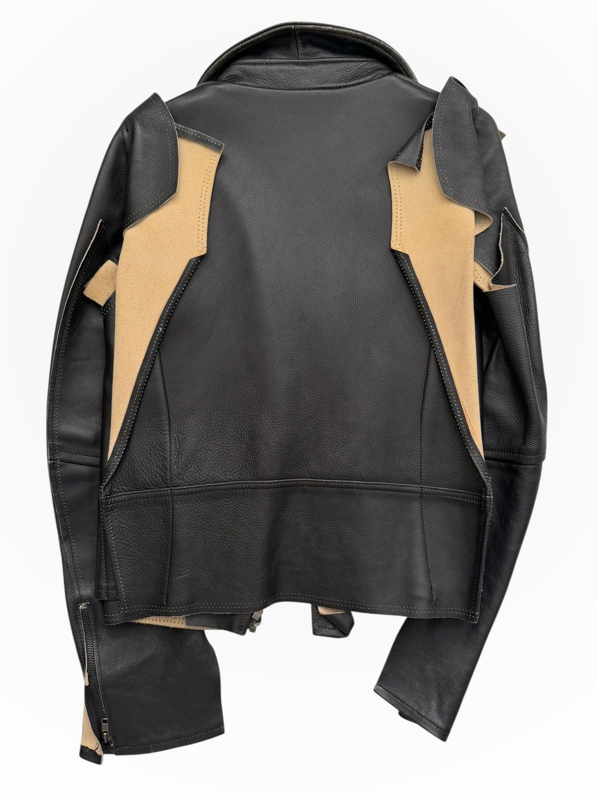 H&M × Maison Margiela 2007 Deconstructed Leather Biker Jacket Size S / US 4 / IT 40 - 2 Thumbnail
