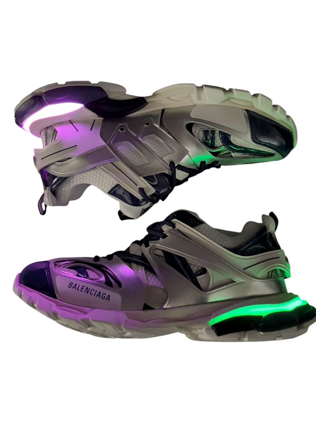 Balenciaga Track LED LIGHT Sneaker Silver Blue Metallic Size US 7 / EU 40 - 8 Thumbnail