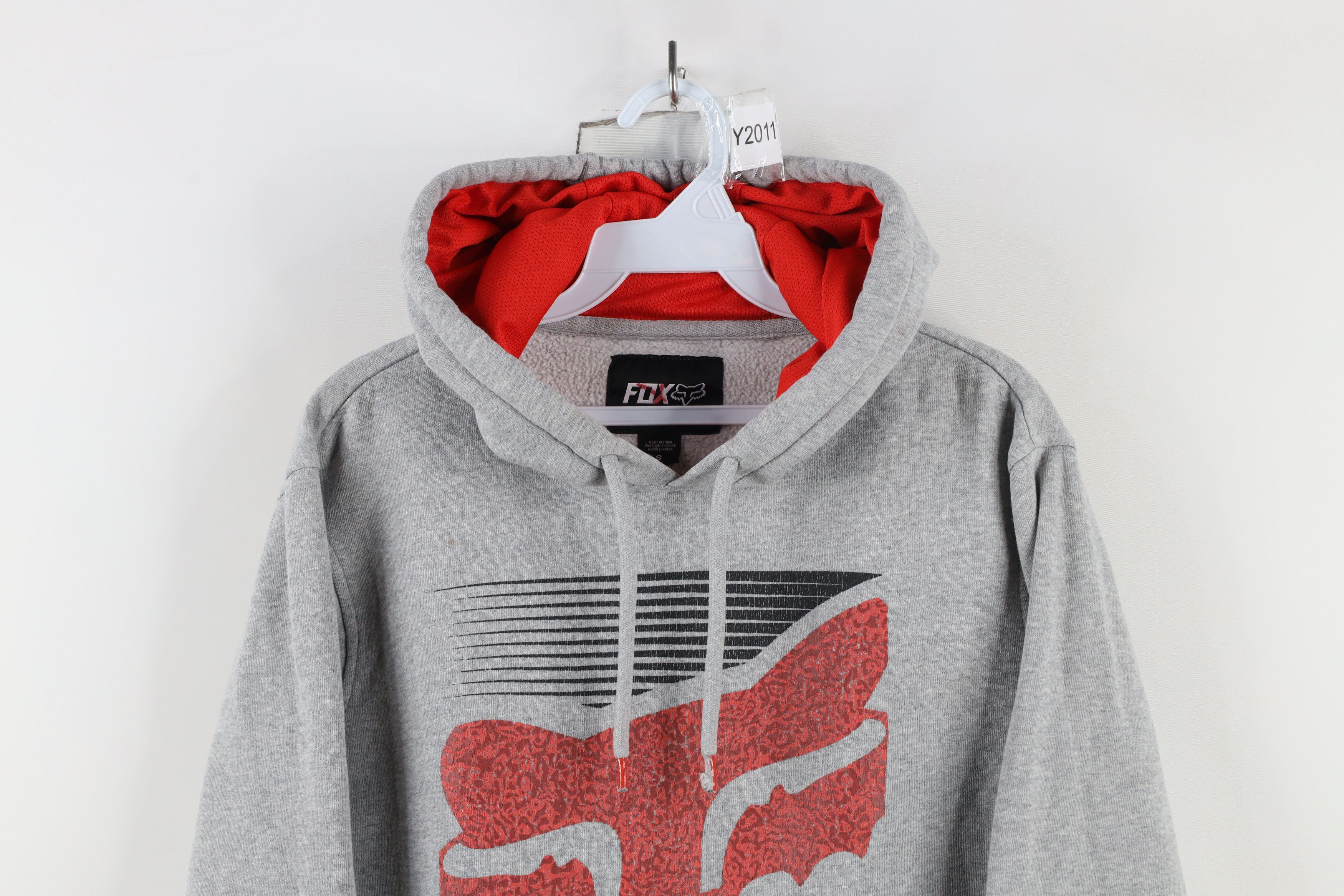 Fox Racing × Vintage Vintage Fox Racing Big Logo Hoodie Sweatshirt Heather Gray Size US S / EU 44-46 / 1 - 2 Thumbnail