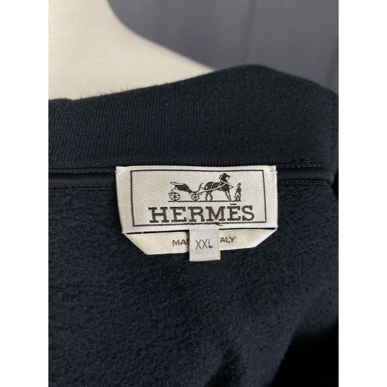 Hermes MINT! Hermes Big Logo Auth Men's Black Hoodie Sweater Size 2 Size US XXL / EU 58 / 5 - 9 Thumbnail