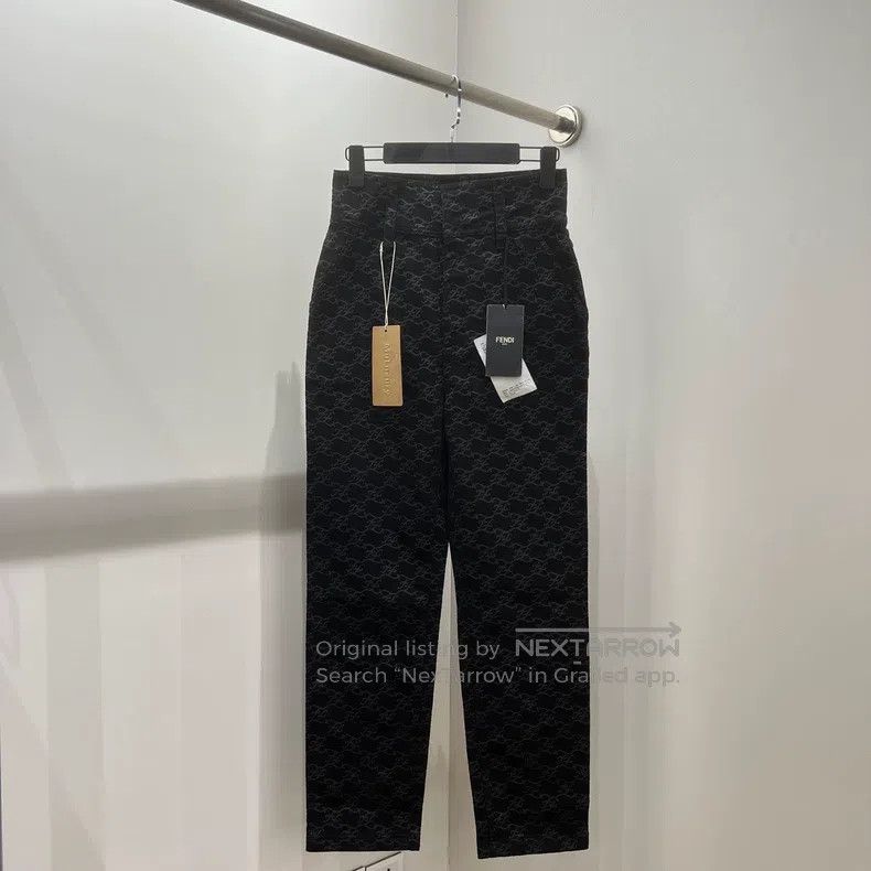 Fendi Fendi Printed Logo Old-Fashioned High-Waist Long Pants Size 26" / US 2 / IT 38 - 1 Thumbnail