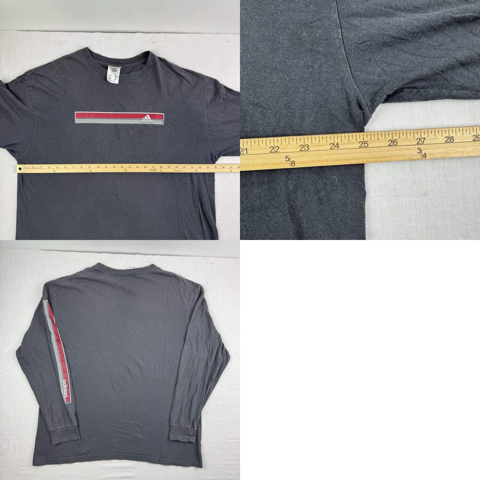 Adidas VINTAGE Adidas Long Sleeve T-Shirt Men XL Gray Hipster 90s Y2K Sports America Size US XL / EU 56 / 4 - 8 Thumbnail
