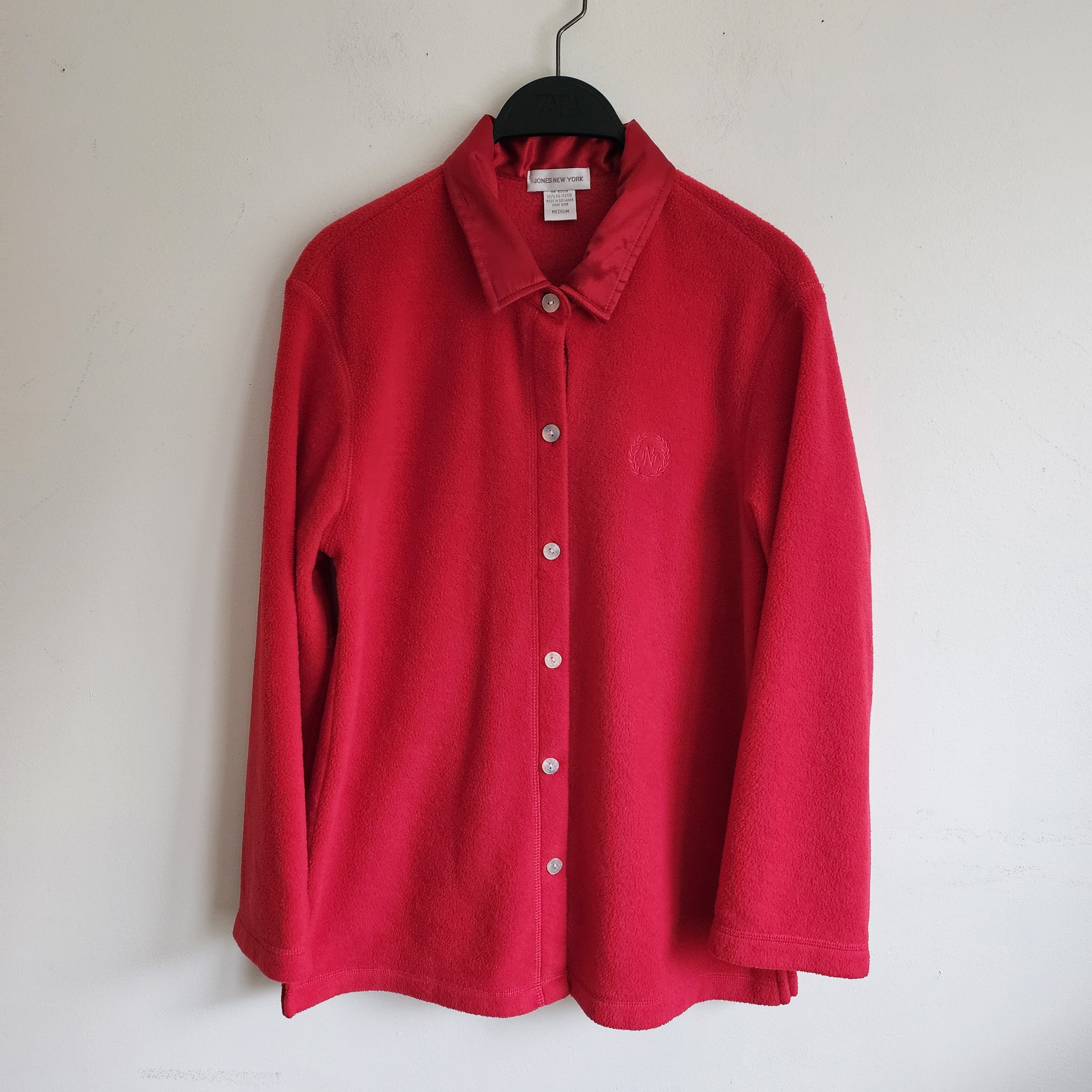 Jones New York × Vintage Vtg Jones New York Sport Women Fleece Button Down Shirt Size M / US 6-8 / IT 42-44 - 2 Thumbnail