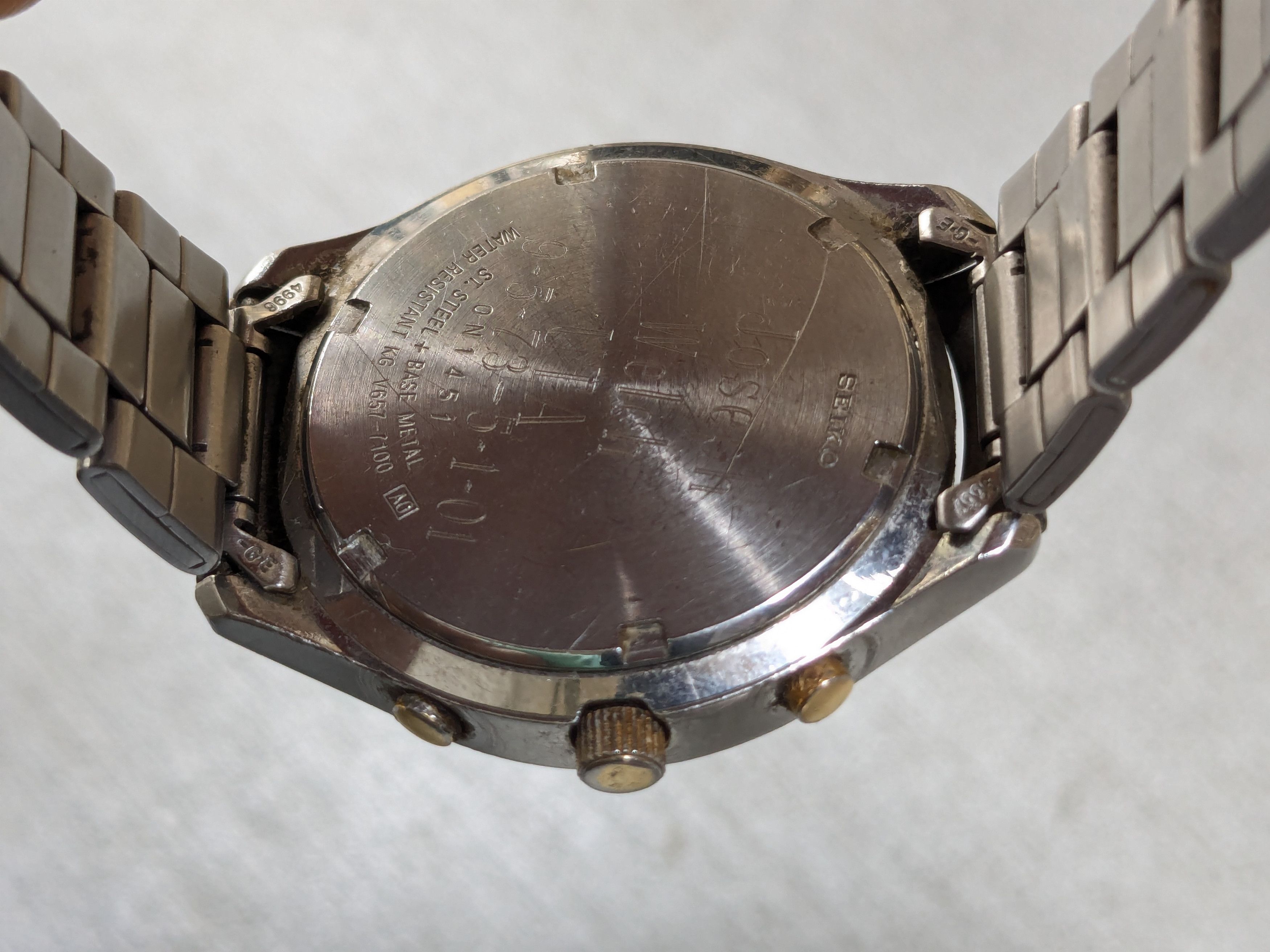 Seiko Vintage SEIKO V657-7100 Chronograph Watch Blue Steel Size ONE SIZE - 11 Thumbnail