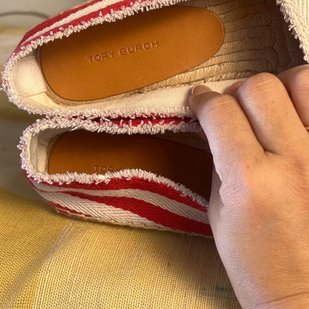 Tory Burch frayed striped canvas aline dinem Size US 8 / IT 38 - 6 Thumbnail
