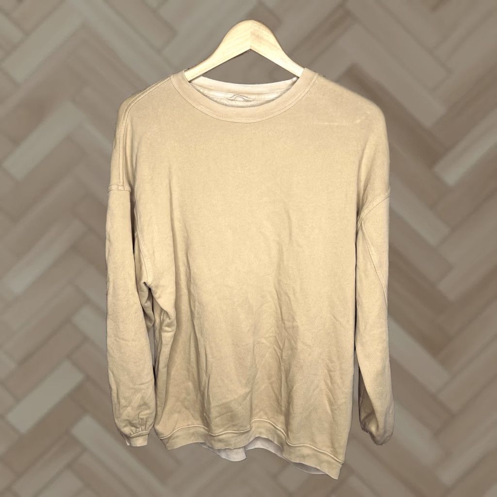 Vintage Aerie Sweatshirt Women’s XS Beige Brown Oversized Pullover Cozy Size XS / US 0-2 / IT 36-38 - 1 Thumbnail