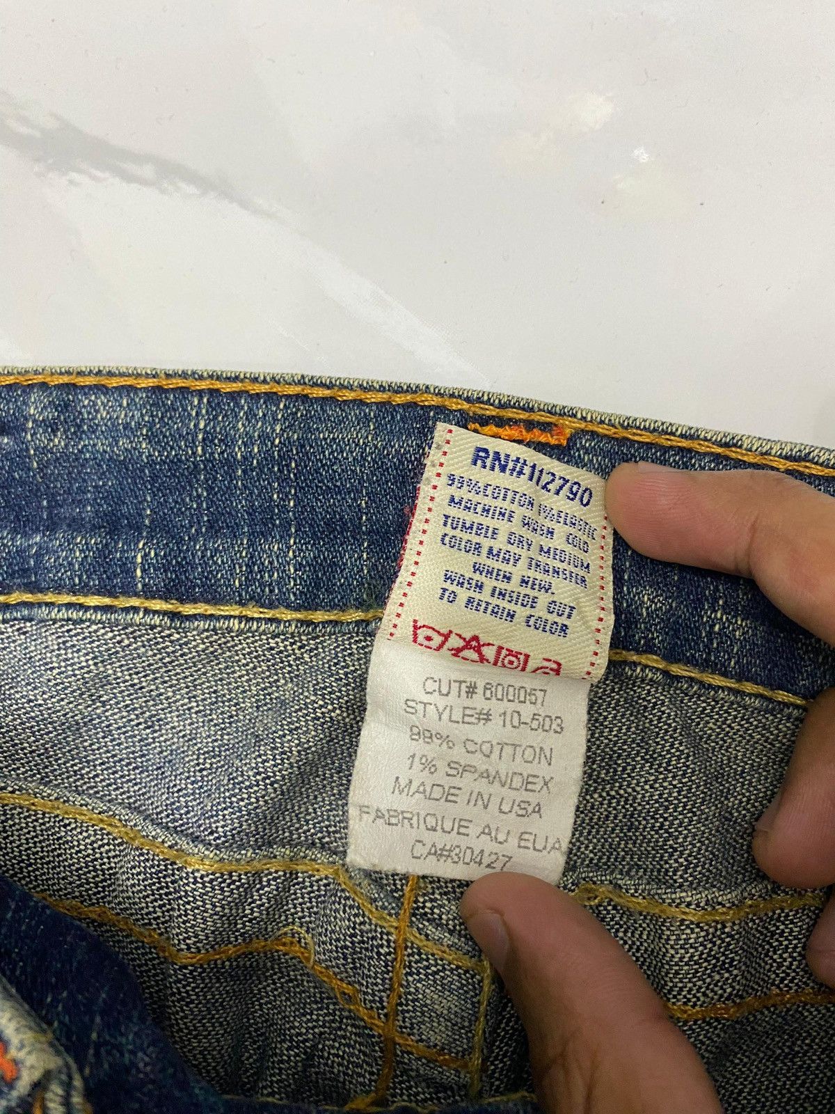 Hysteric Glamour × Le Grande Bleu (L.G.B.) × True Religion TRUE RELIGION JOEY FLARE JEANS DISTRESSED BOOTCUT DENIM JEAN Size 28" / US 6 / IT 42 - 11 Thumbnail