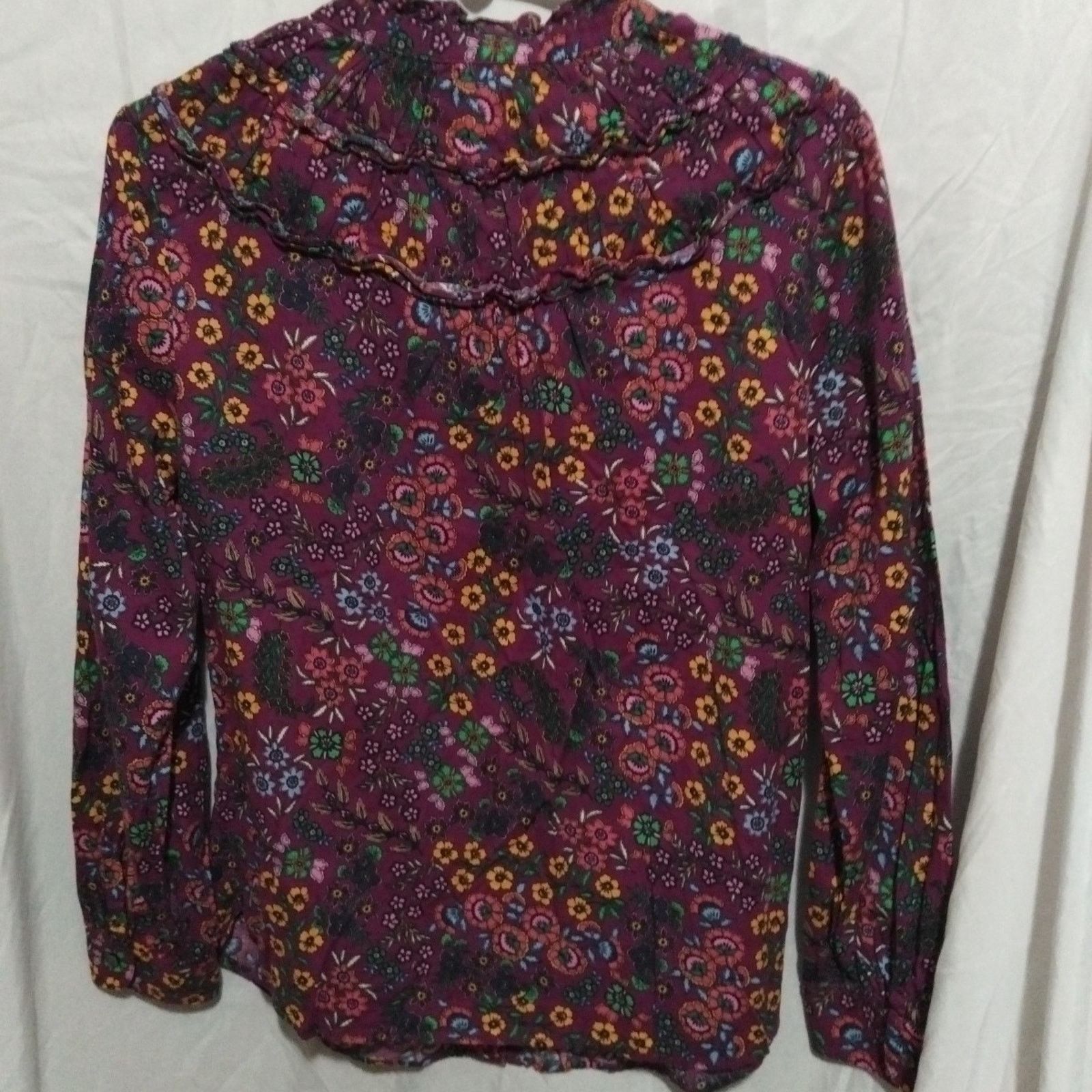 Other Talbots Petite MP Floral Long Sleeve Top Purple Colorful Size ONE SIZE - 7 Thumbnail