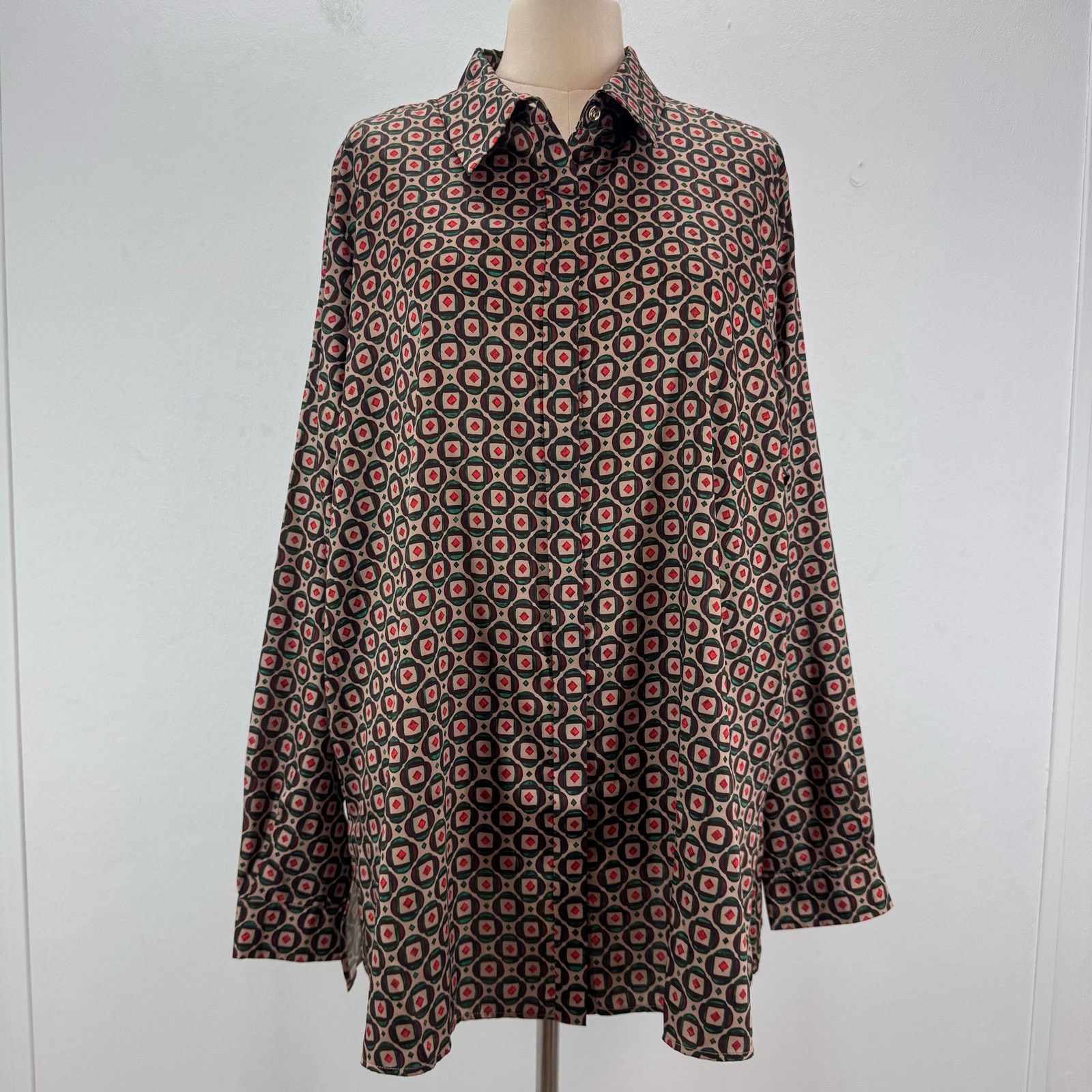 Marina Rinaldi Marina Rinaldi Falda Geometric Print Blouse Buttons Plus 22 Size 3XL / US 20-22 - 3 Thumbnail