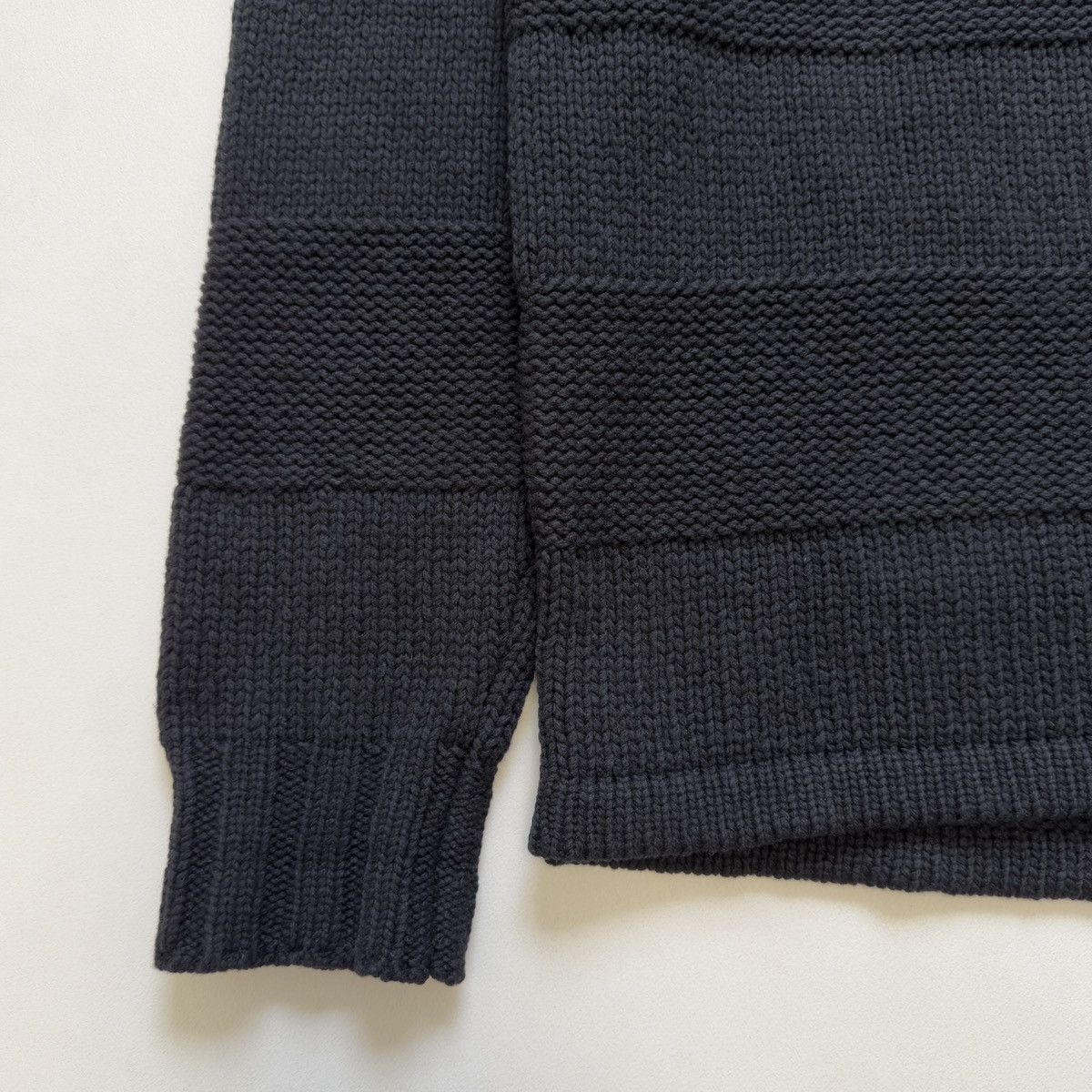 Issey Miyake Black ‘3D Patterned Stripe’ Wool Sweater Size US L / EU 52-54 / 3 - 12 Thumbnail