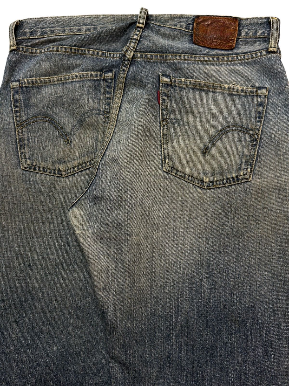 Levi's Vintage 90s Levis 503 Blue Faded Wash Whisker Wide Leg Baggy Size US 34 / EU 50 - 6 Thumbnail